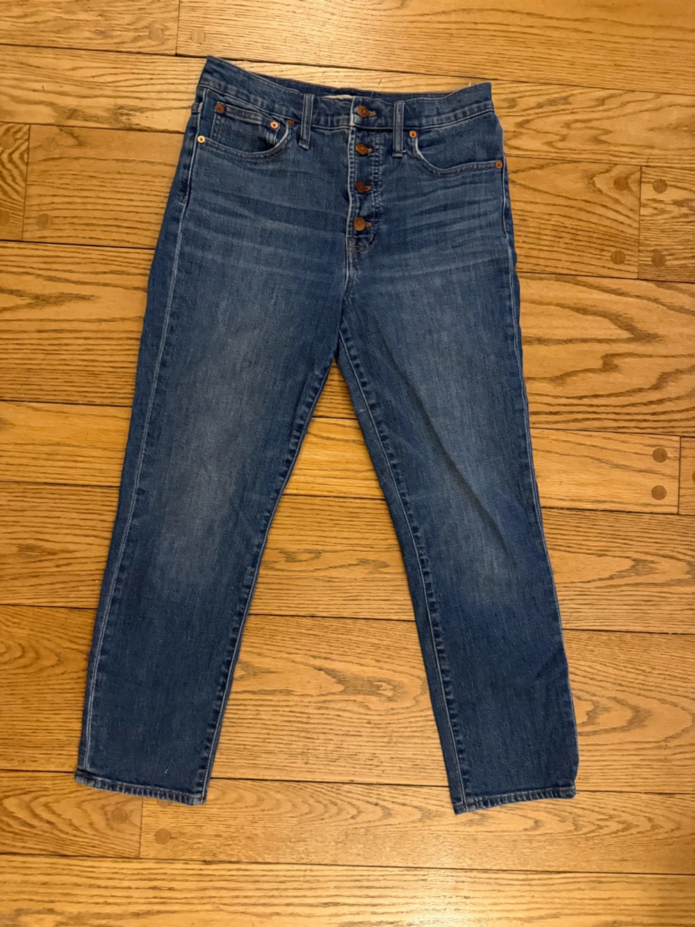 Madewell High-Rise Button-Fly Jeans in Medium Blue Wash